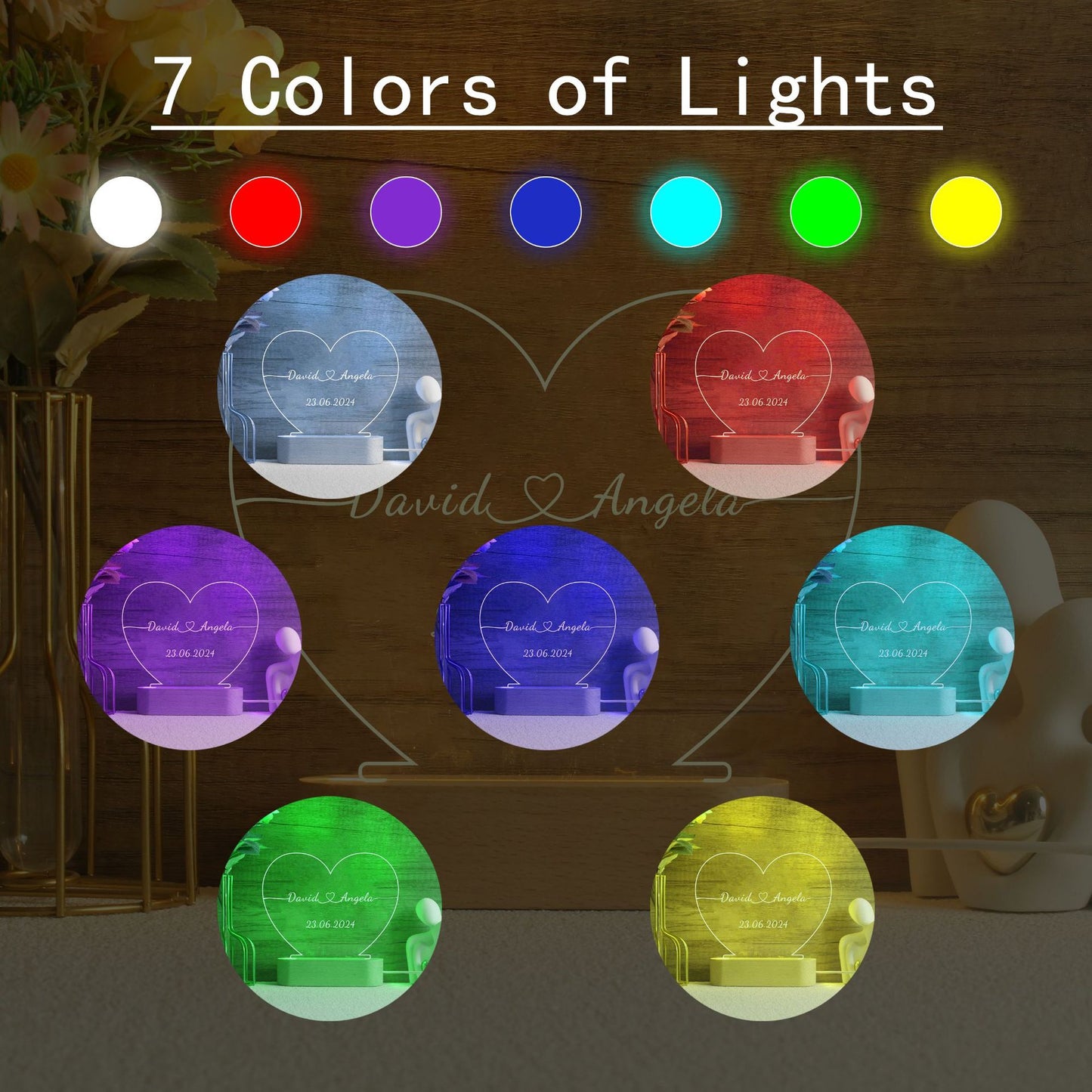 veilleuse en forme de cœur