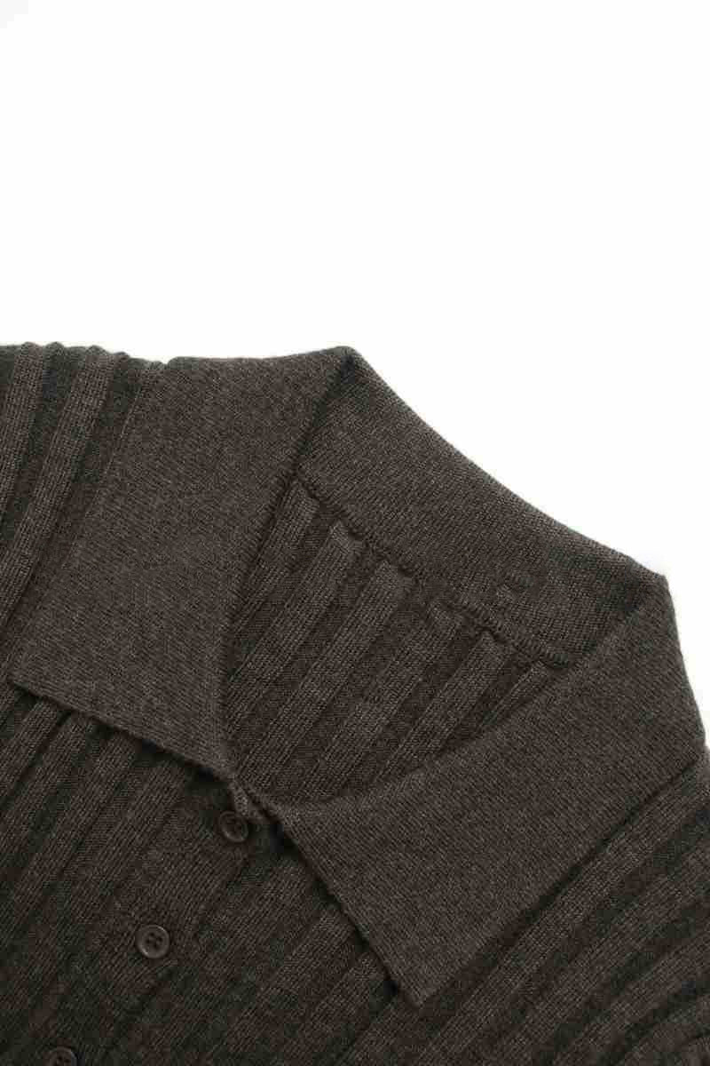 Polo canelado de lã ultrafina