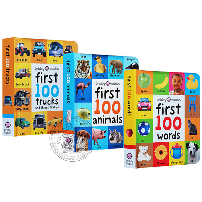 Coffret de livres cartonnés « Mes 100 premiers mots » sur les animaux et les camions 