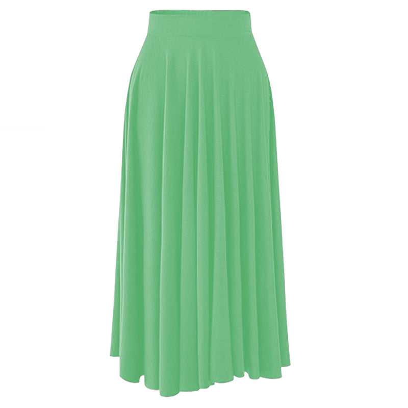 Modal Elastic Waist Pleated Midi Skirt