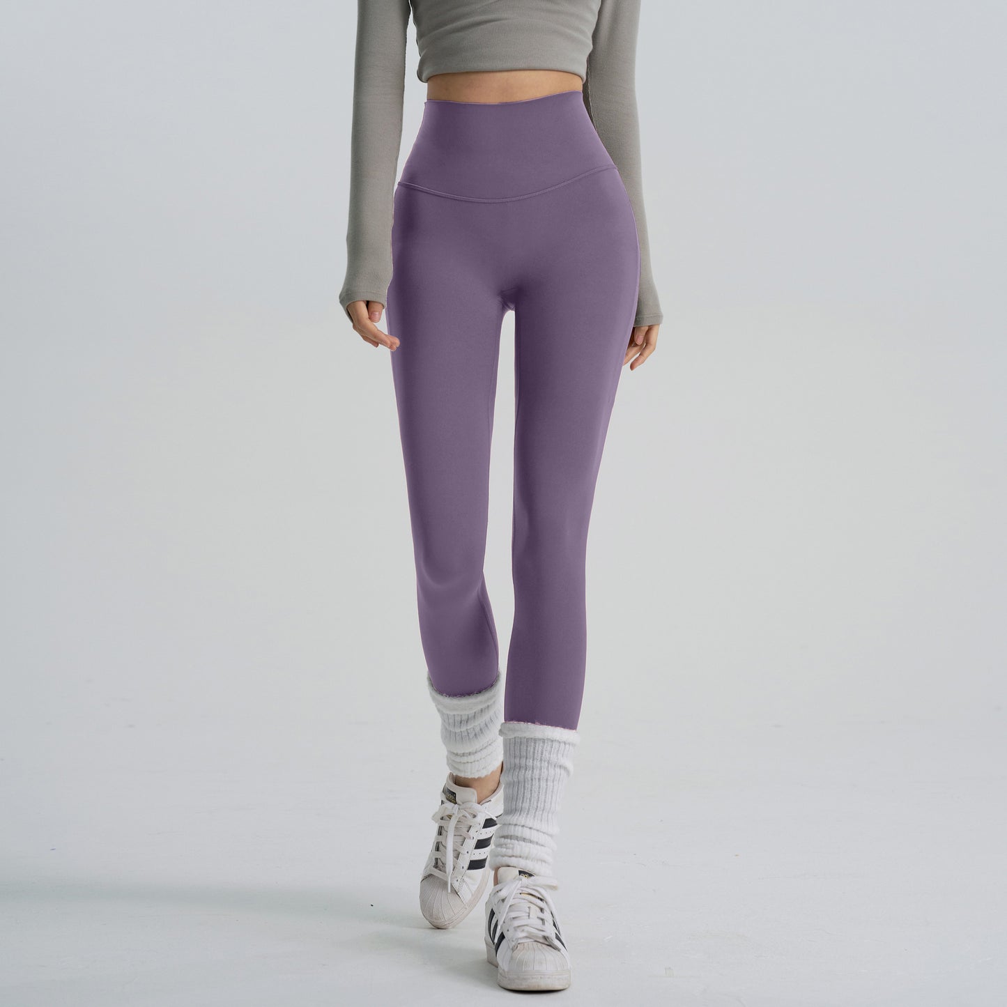 Calças de ioga de cintura subida 