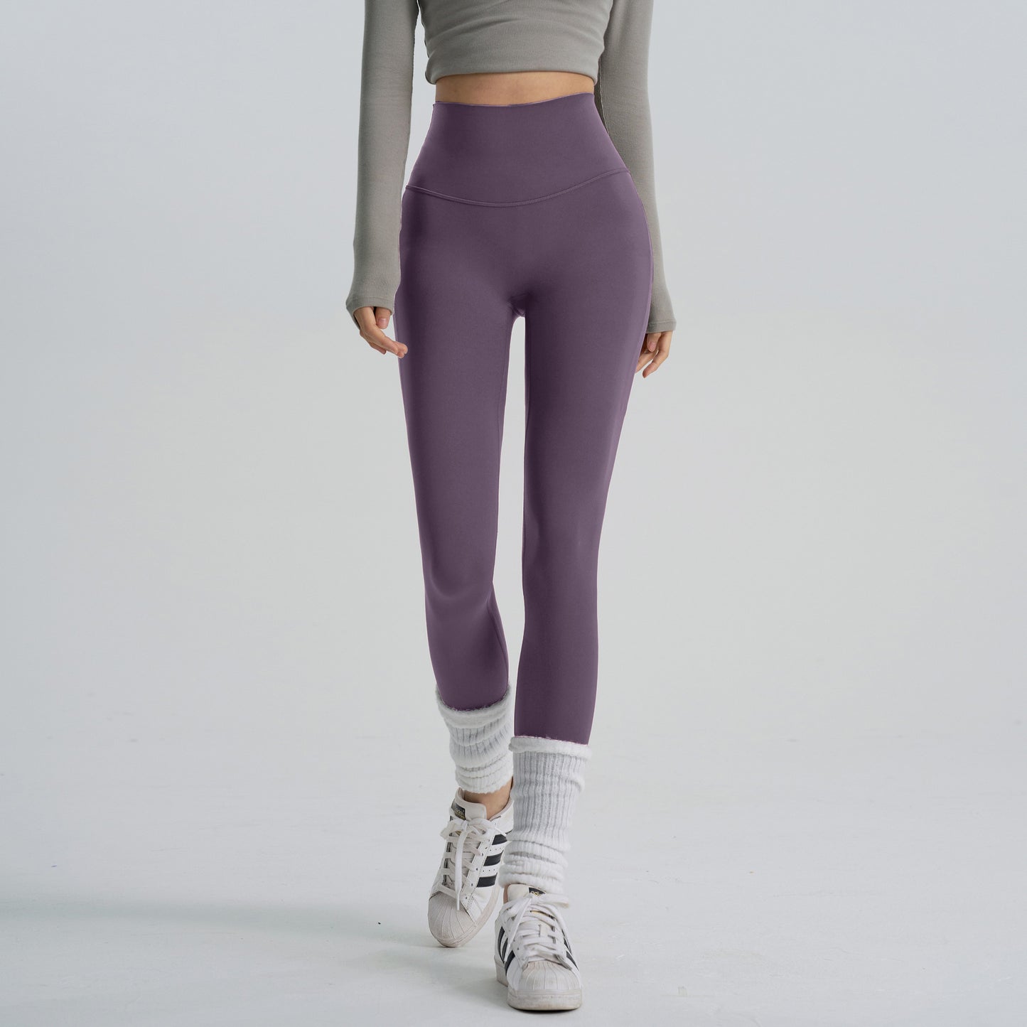 Calças de ioga de cintura subida 