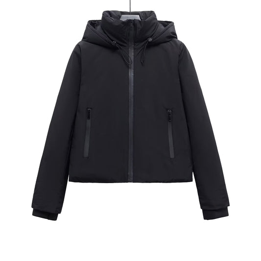 Casaco grosso de algodão com capuz 