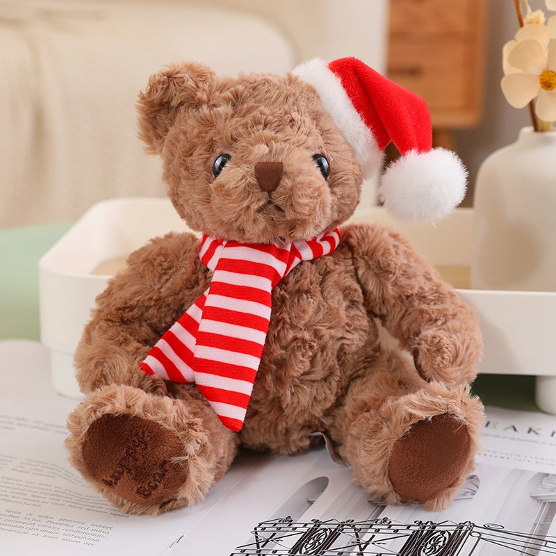Adorable ourson en peluche avec écharpe de Noël 