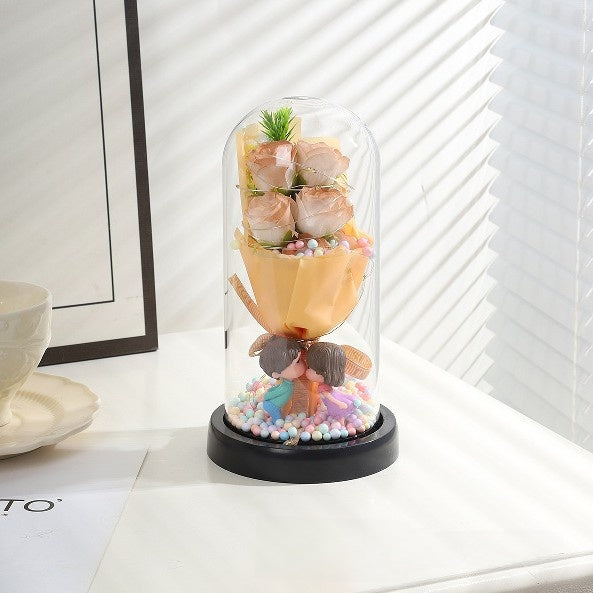 Veilleuse en forme de bouquet de fleurs en savon 