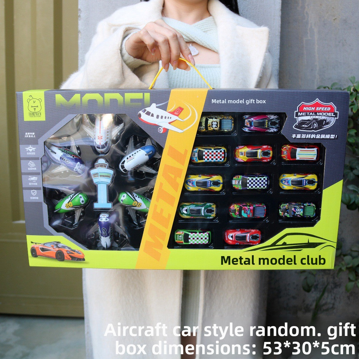 Coffret cadeau de voitures miniatures en métal à friction 