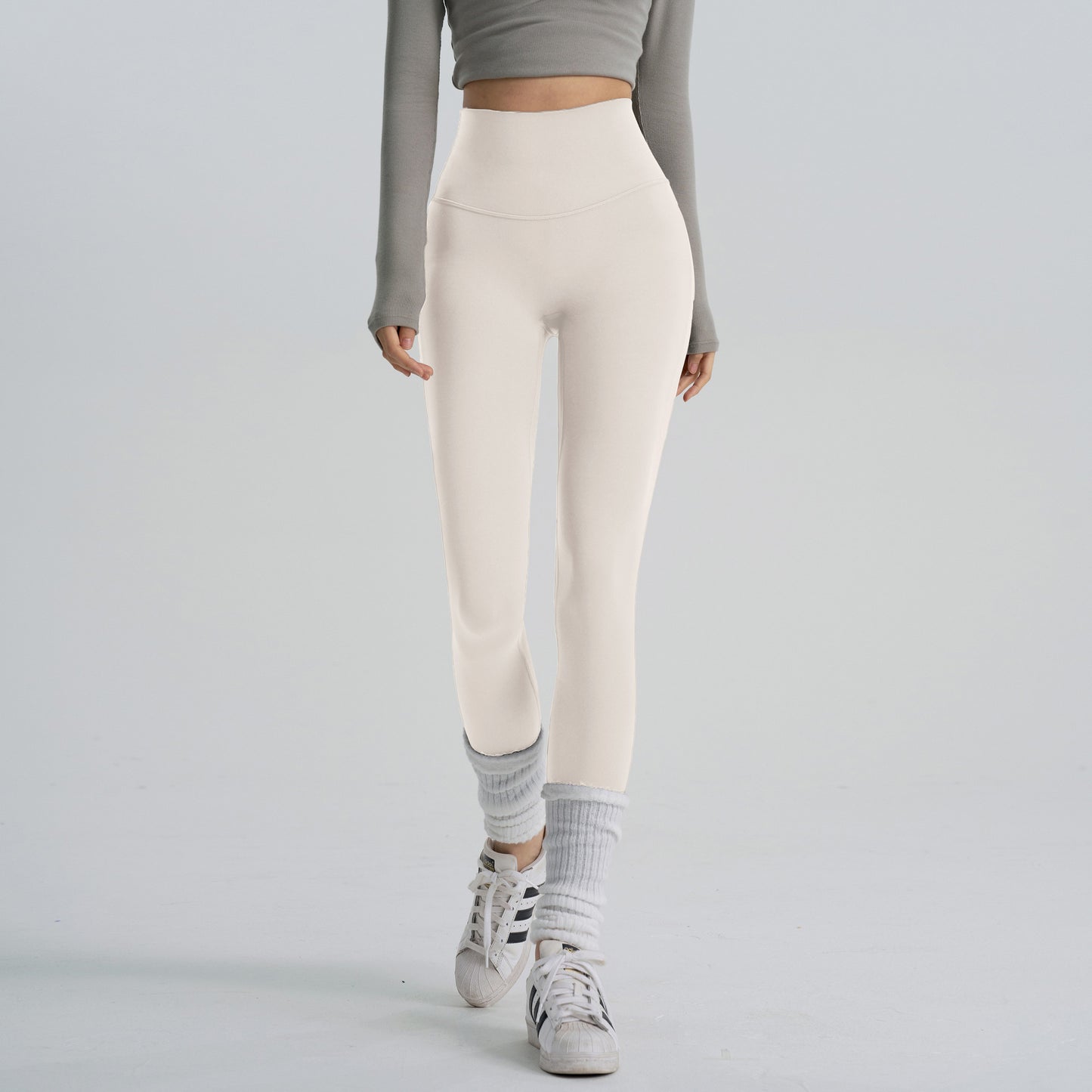 Calças de ioga de cintura subida 