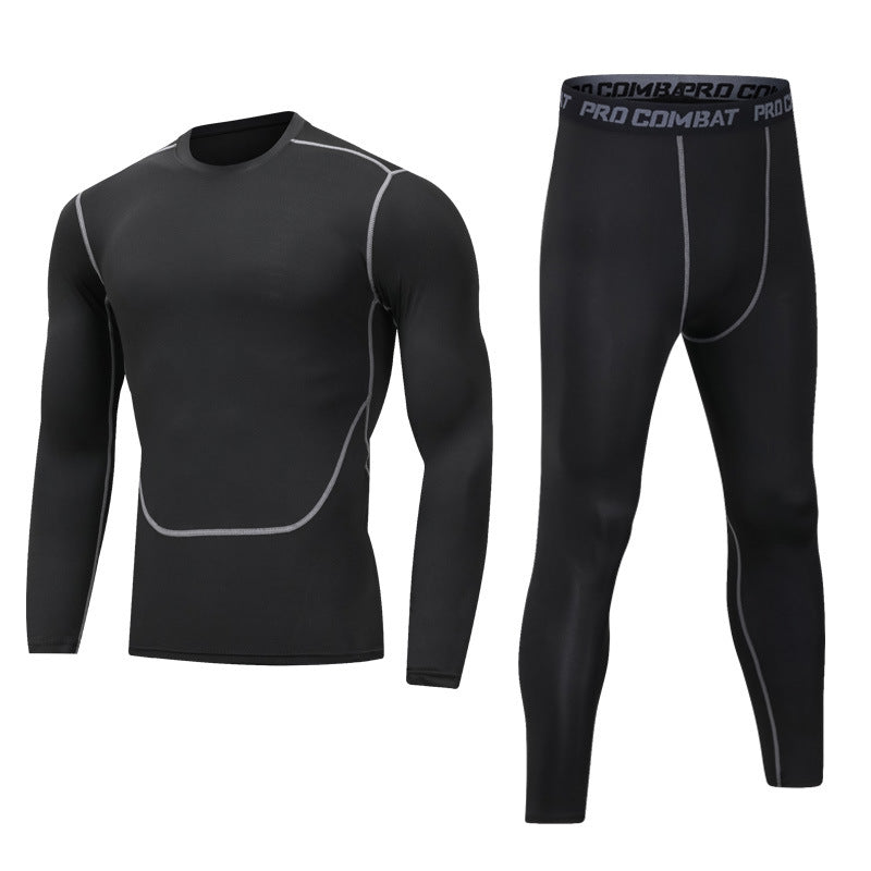 Ensemble de sport doublé polaire pour homme, idéal pour le fitness et la course à pied en hiver. 