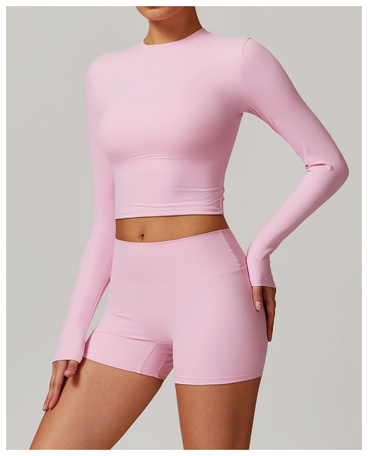 Conjunto de ioga com gola redonda 