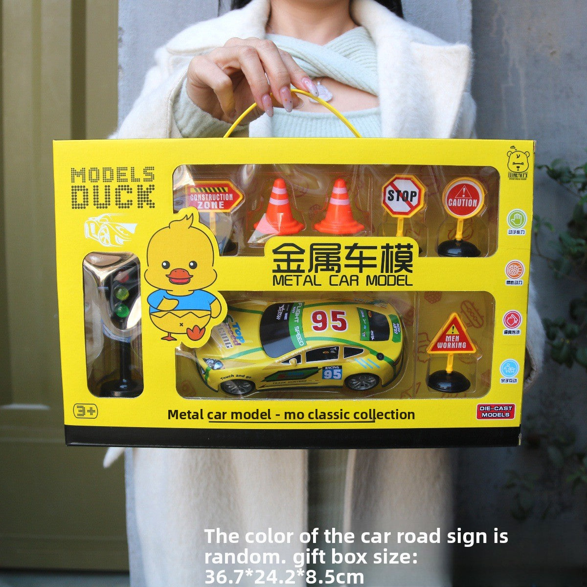 Coffret cadeau de voitures miniatures en métal à friction 