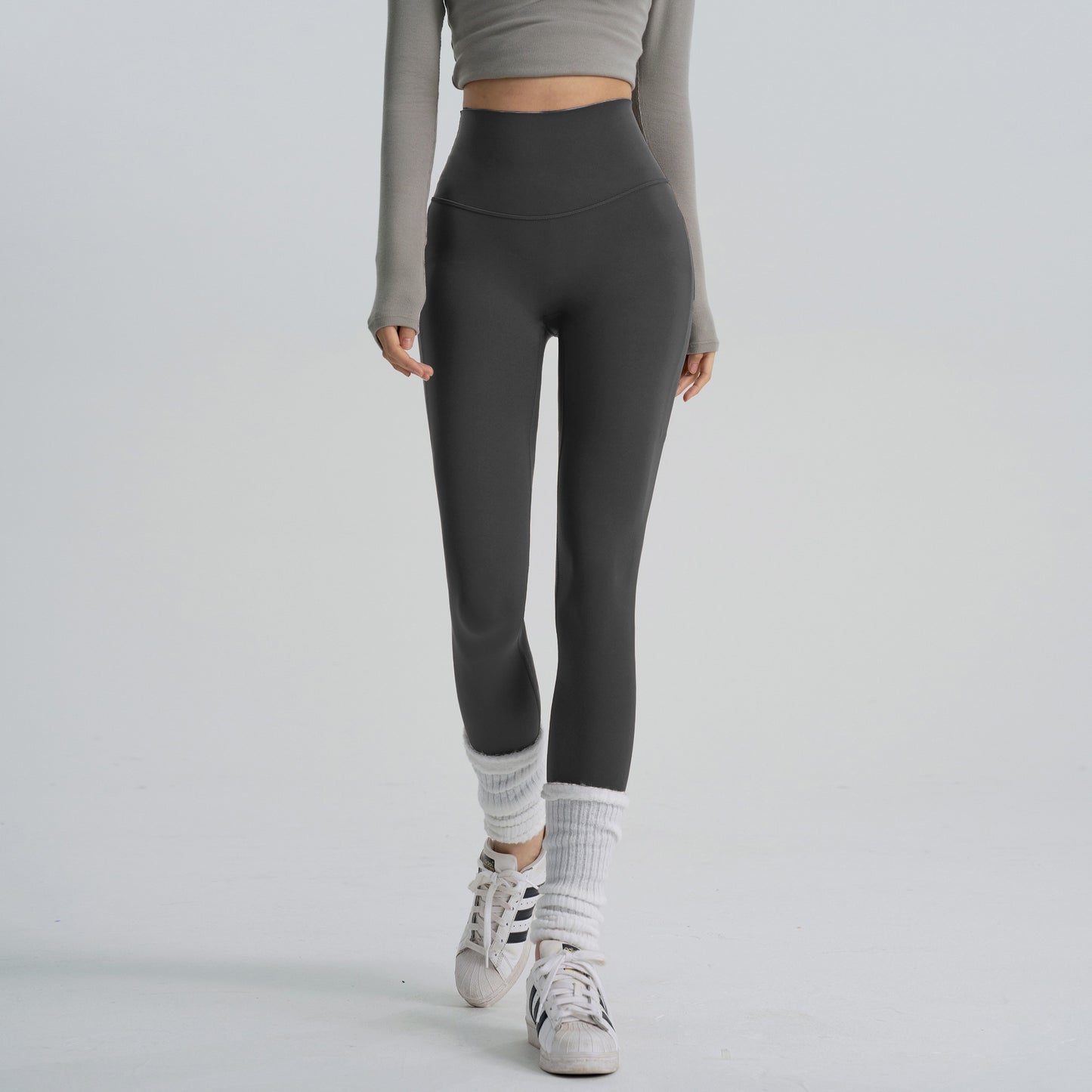 Calças de ioga de cintura subida 