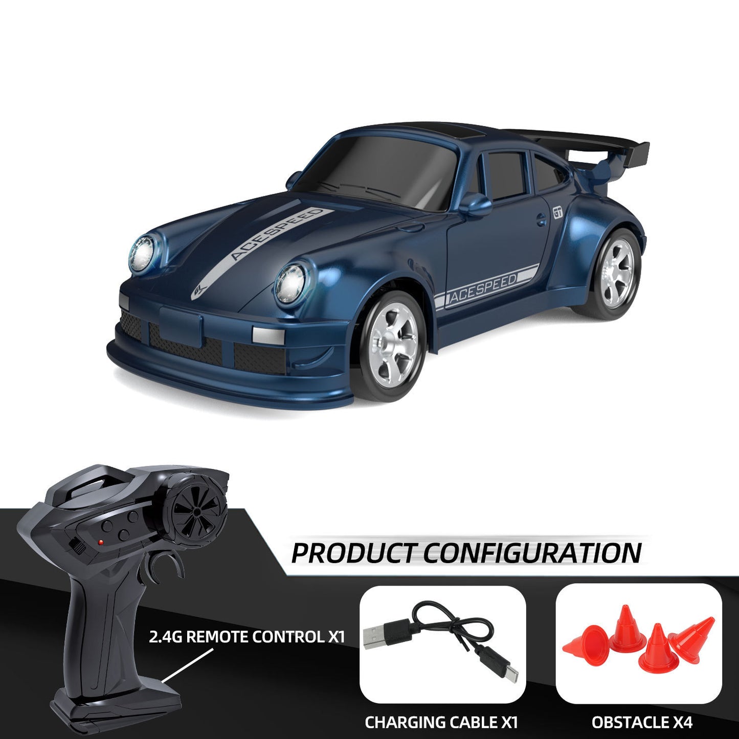 Mini voiture de drift radiocommandée 1/64 