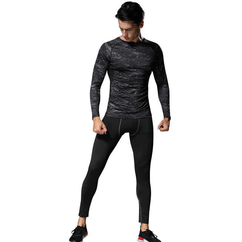 Ensemble de sport doublé polaire pour homme, idéal pour le fitness et la course à pied en hiver. 