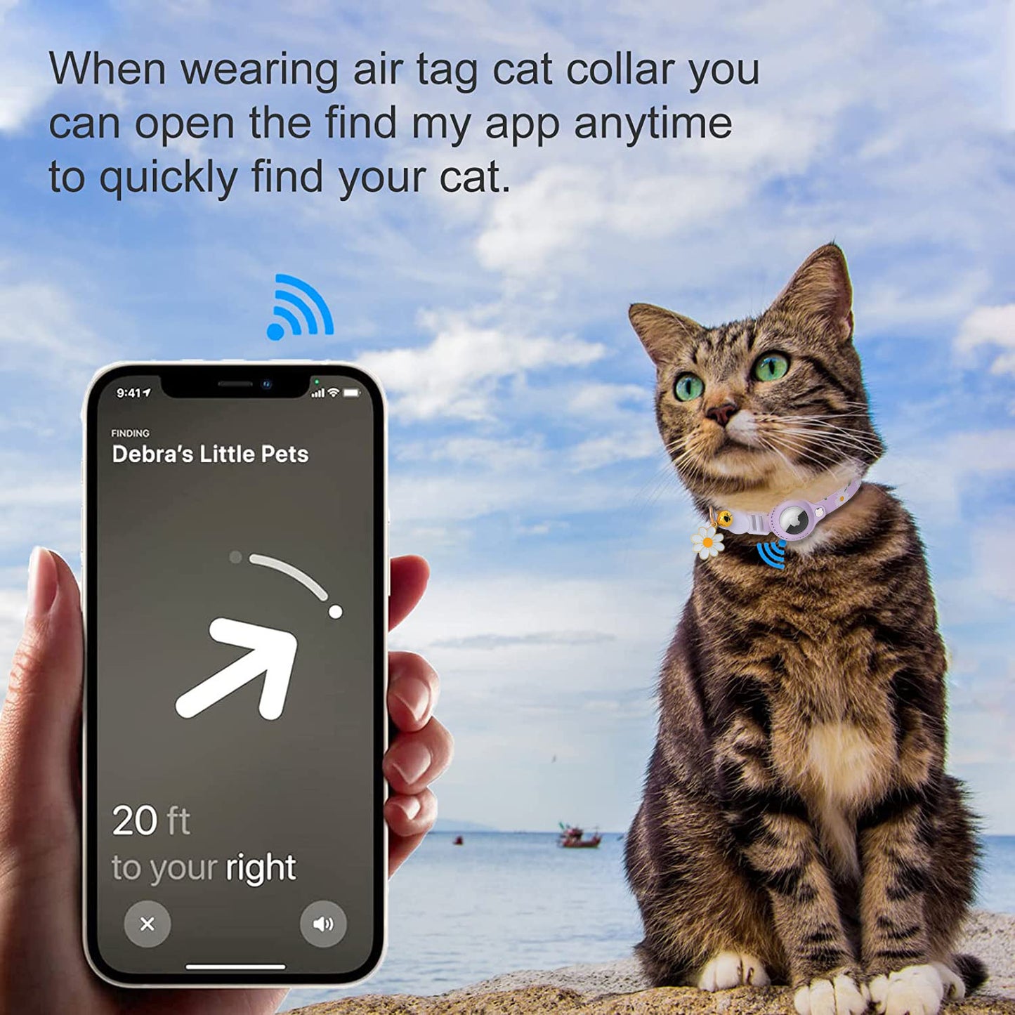 Collier pour animaux compatible avec Apple AirTag 