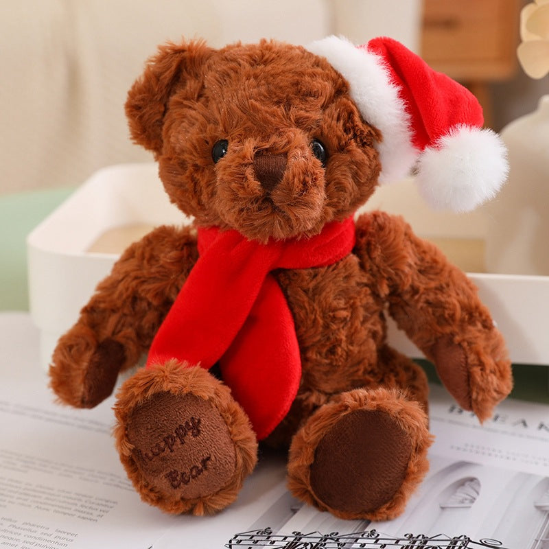 Adorable ourson en peluche avec écharpe de Noël 
