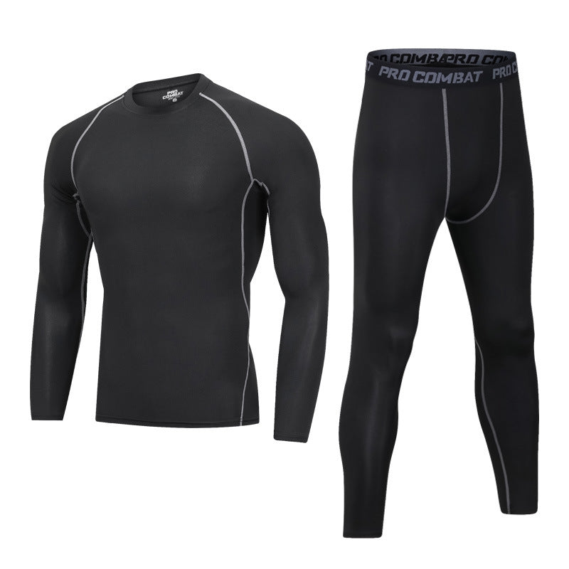 Ensemble de sport doublé polaire pour homme, idéal pour le fitness et la course à pied en hiver. 