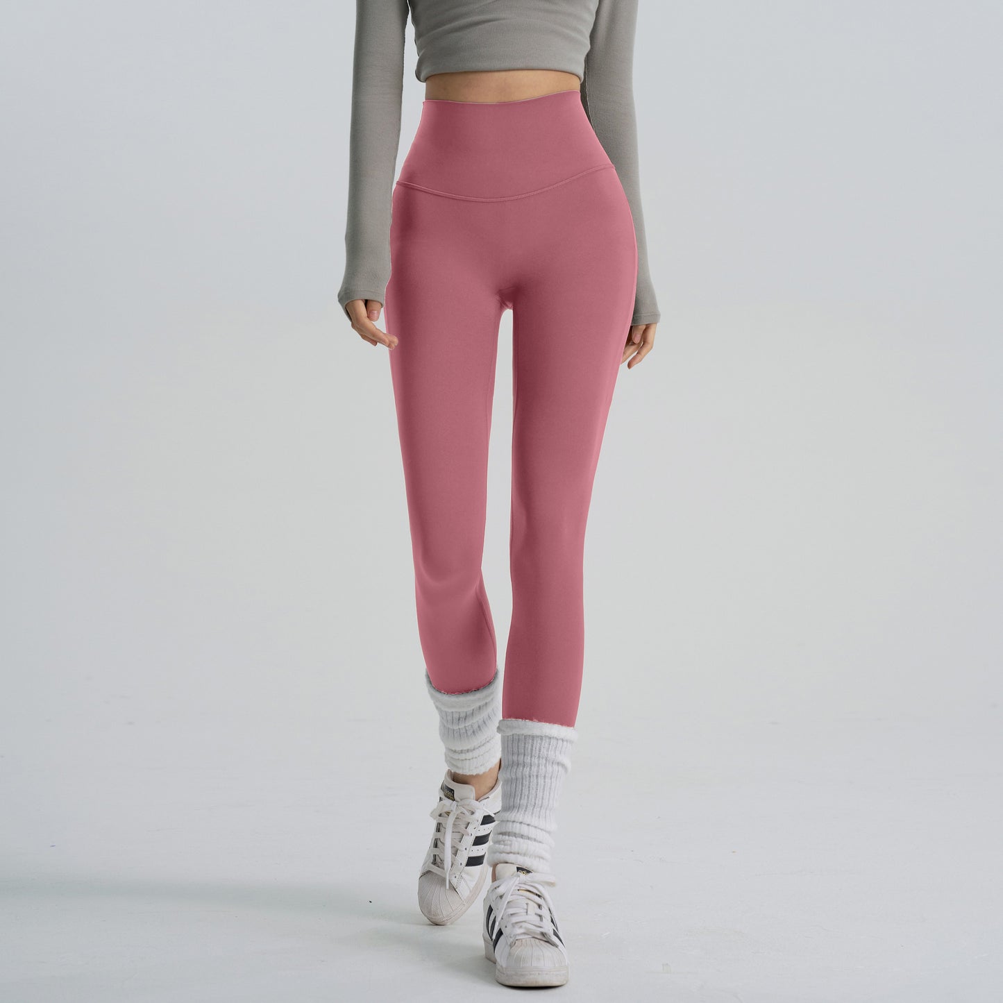 Calças de ioga de cintura subida 