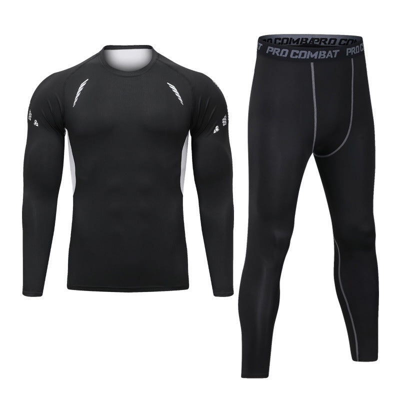 Ensemble de sport doublé polaire pour homme, idéal pour le fitness et la course à pied en hiver. 