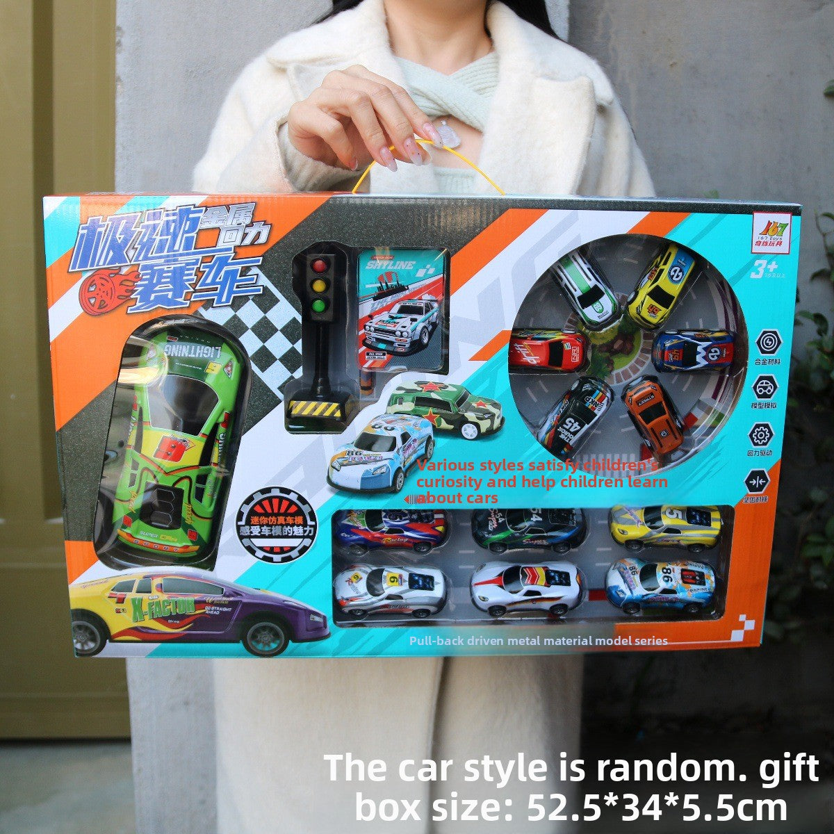 Coffret cadeau de voitures miniatures en métal à friction 