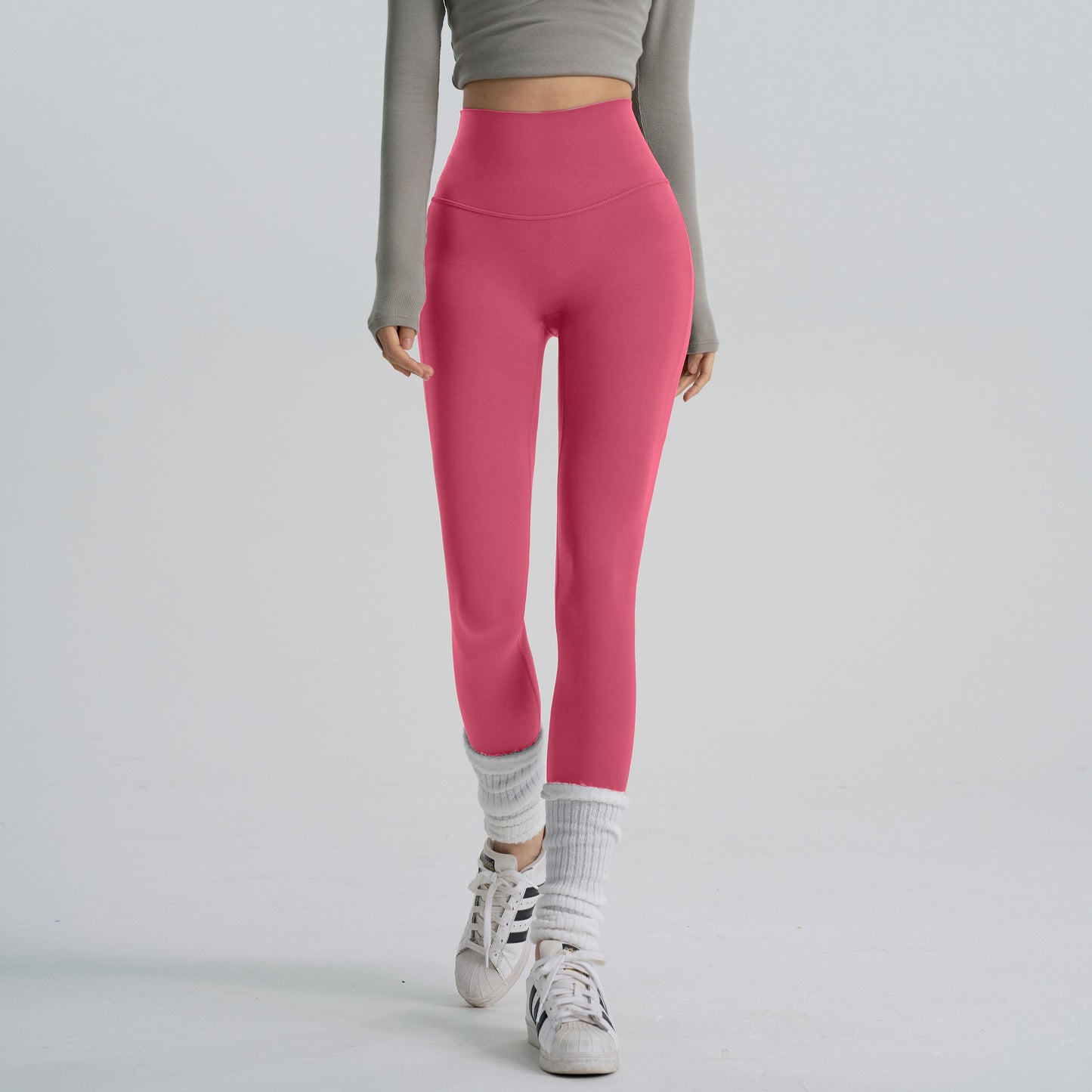 Calças de ioga de cintura subida 