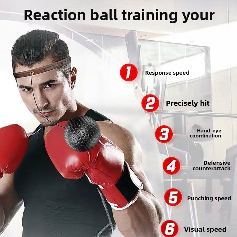 Ballon de réaction de boxe réglable avec corde, à fixer sur la tête, pour l'entraînement 