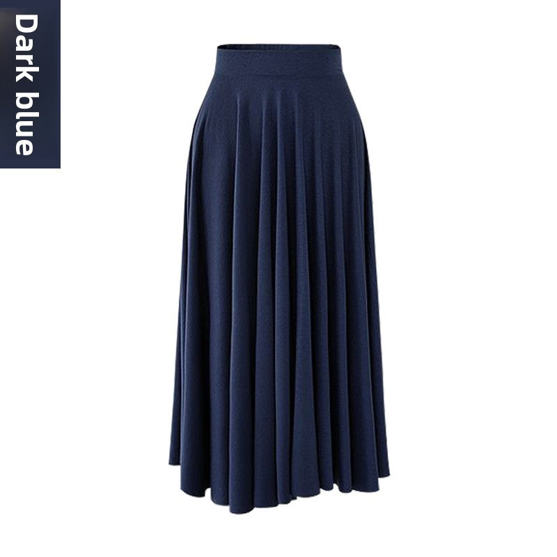 Modal Elastic Waist Pleated Midi Skirt