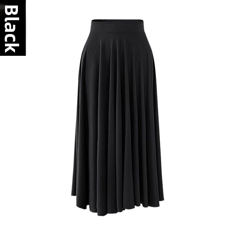 Modal Elastic Waist Pleated Midi Skirt