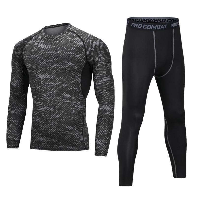 Ensemble de sport doublé polaire pour homme, idéal pour le fitness et la course à pied en hiver. 