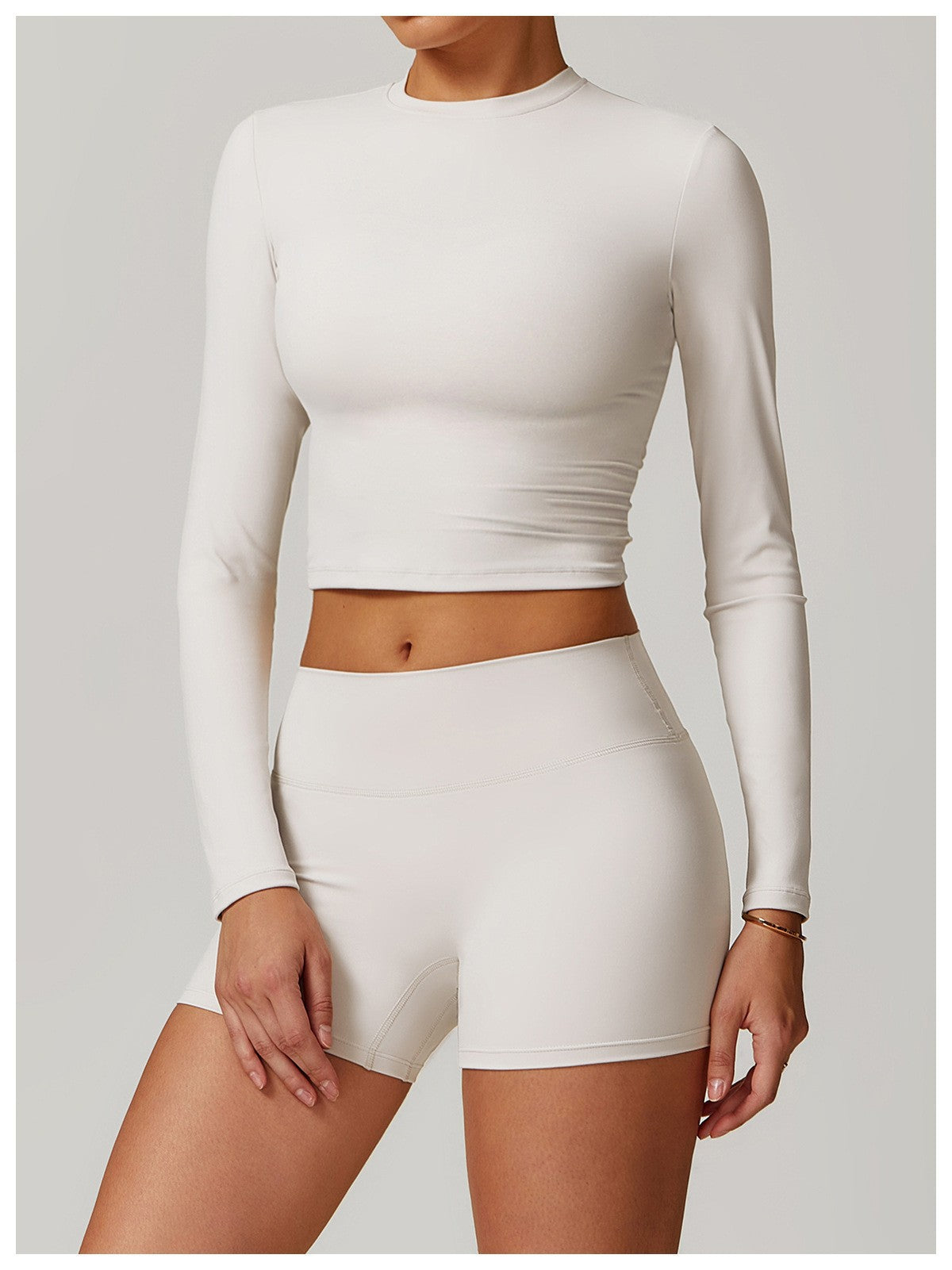 Conjunto de ioga com gola redonda 