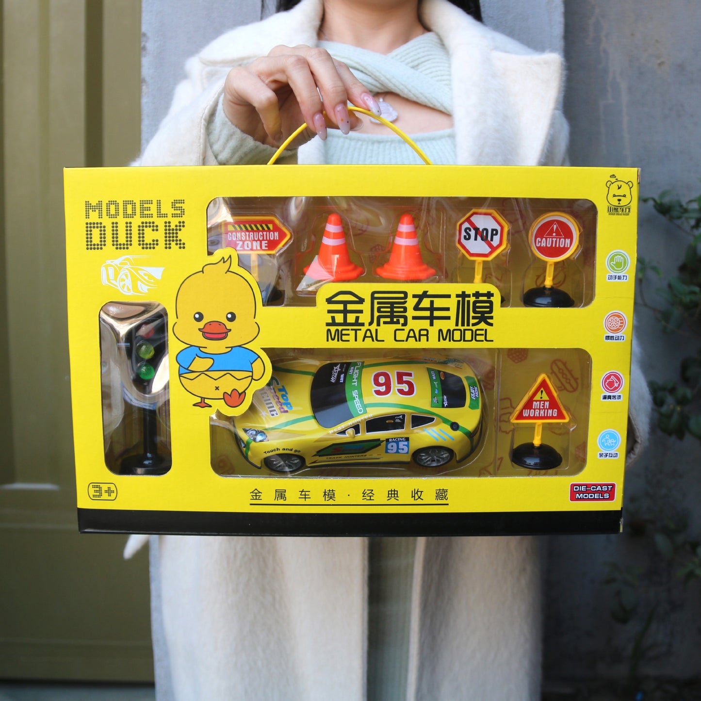 Coffret cadeau de voitures miniatures en métal à friction 