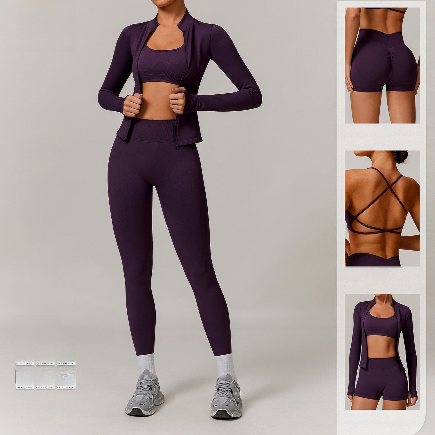 Conjunto de ioga para costas sem costuras 