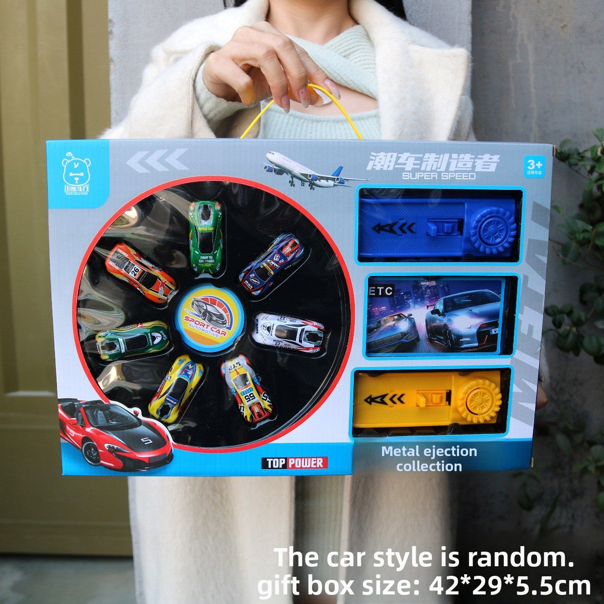 Coffret cadeau de voitures miniatures en métal à friction 