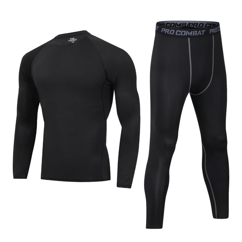 Ensemble de sport doublé polaire pour homme, idéal pour le fitness et la course à pied en hiver. 