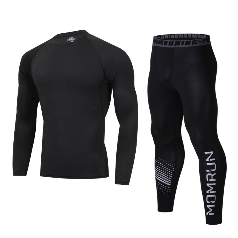Ensemble de sport doublé polaire pour homme, idéal pour le fitness et la course à pied en hiver. 