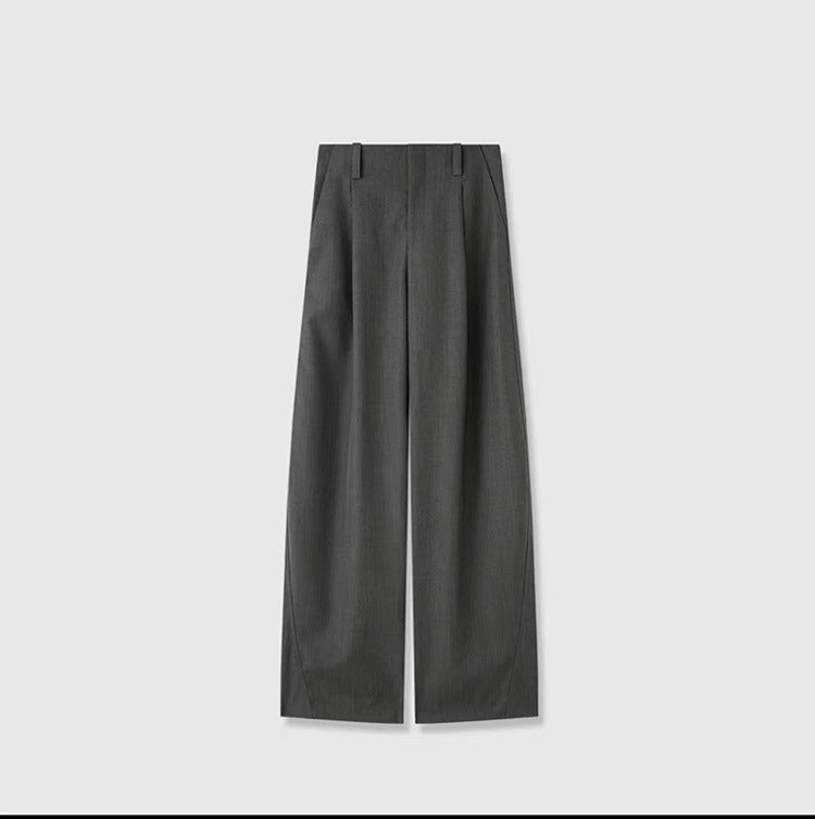 Pantalon large en laine peignée pour femme 