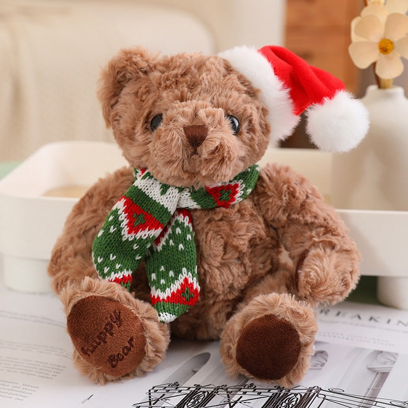 Adorable ourson en peluche avec écharpe de Noël 