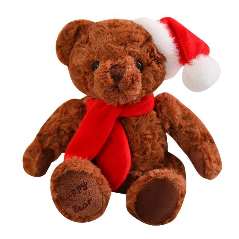 Adorable ourson en peluche avec écharpe de Noël 