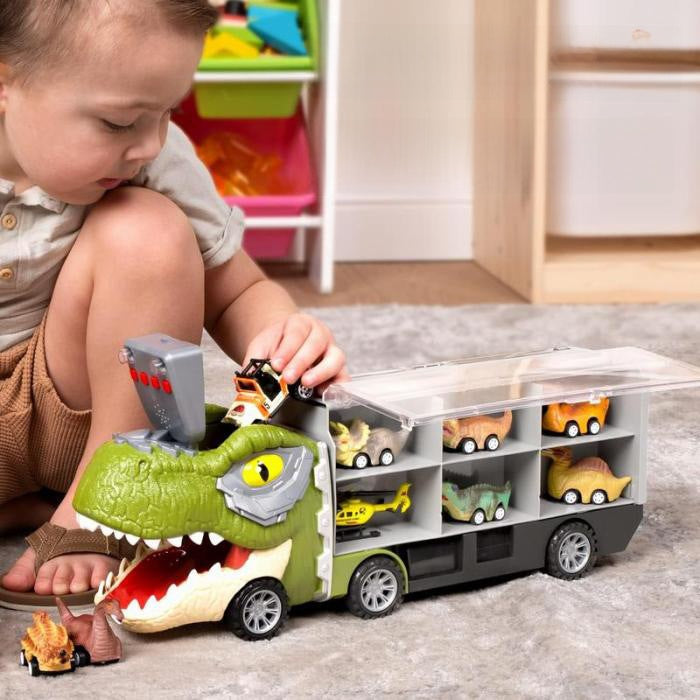 Modèle de voiture jouet dinosaure à glissière 