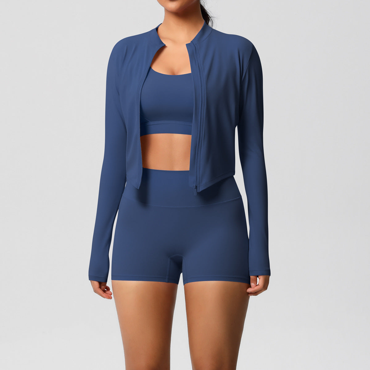 Conjunto de ioga de três peças para mulher 