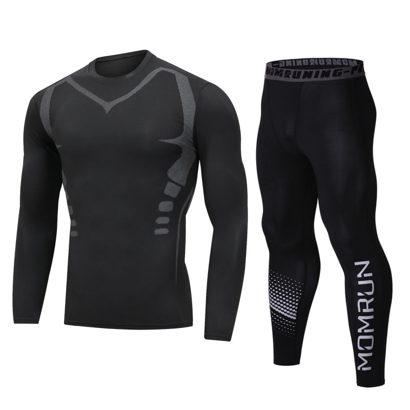 Ensemble de sport doublé polaire pour homme, idéal pour le fitness et la course à pied en hiver. 